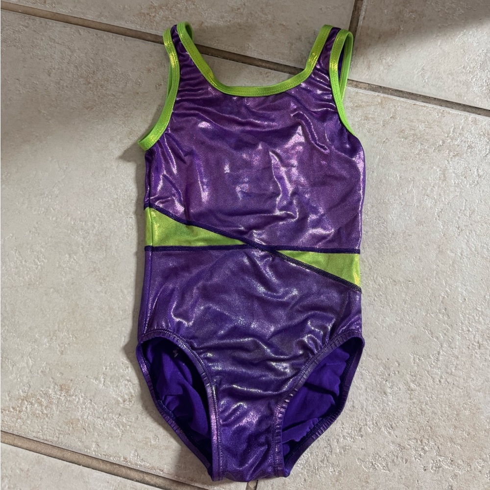 Purple and Green Satara Gymnastics Leotard
